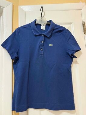 Lacoste Navy Blue Short-Sleeve Polo for Women
